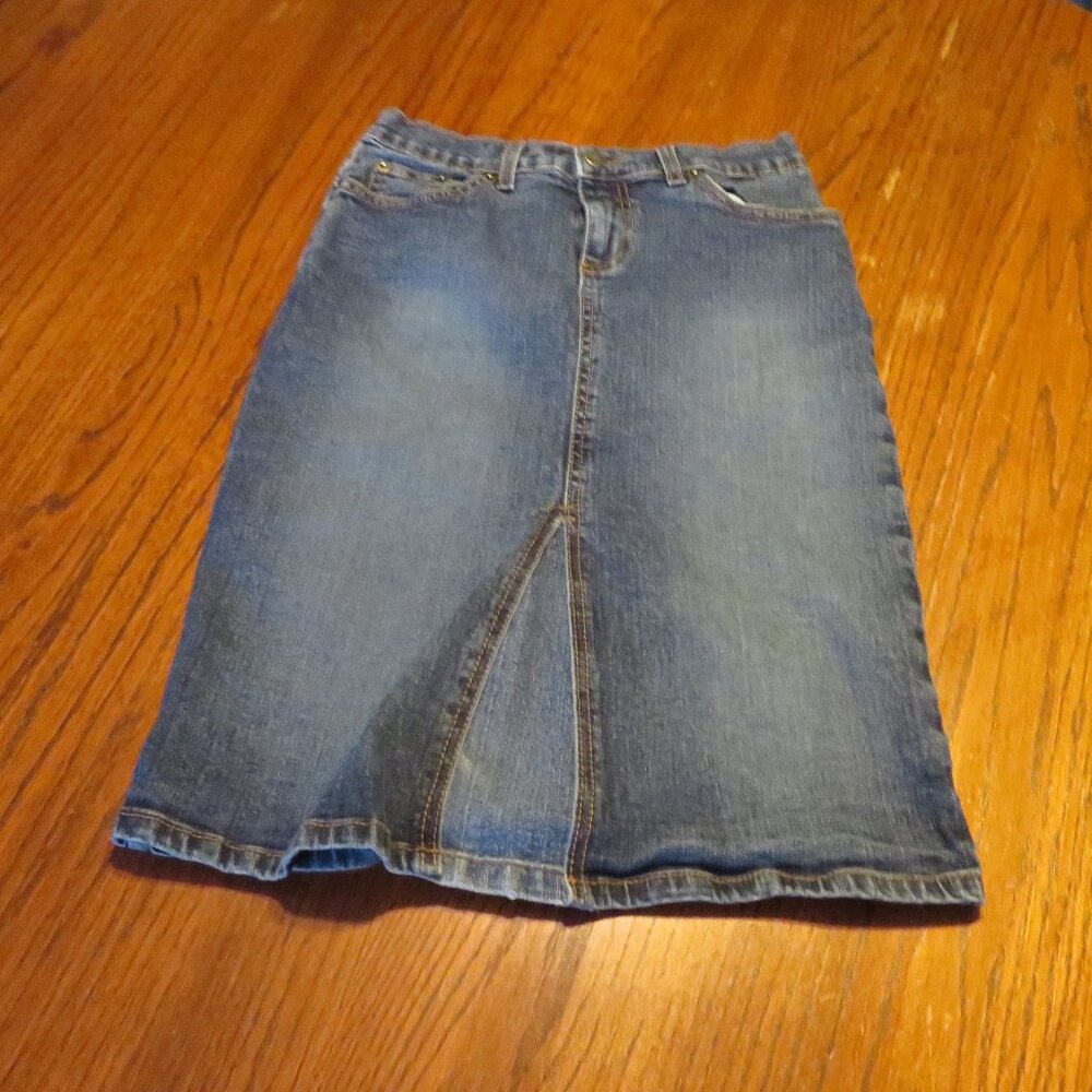 Forever 21 Blue Denim Pencil Skirt Knee Length Size XS